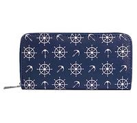Shaghafi Damen-Geldbörse Anker Steuerrad Portemonnaie für Frauen Maritime Geschenkidee
