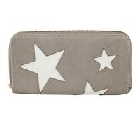 Shaghafi Damen Reißverschluss Geldbörse Portemonnaie Geldbeutel Portmonee Börse mit Stern Sterne Star, Farbe:Taupe
