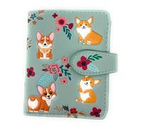 Shagwear Damen Geldbörse Corgi Pattern Small Zipper, mint, Einheitsgröße, Geldbörse mit Reißverschluss.