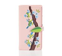 SHAGWEAR ® Portemonnaie Geldbörse Damen Geldbeutel Mädchen Bifold Mehrfarbig Portmonee Designs: (Blaue Vögel Pink/Blue Birds)