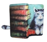 SHAGWEAR ® Portemonnaie Geldbörse Damen Geldbeutel Mädchen Bifold Mehrfarbig Portmonee Designs: (Kater Grau Eiffel Turm/ Paris Cat)