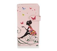 SHAGWEAR ® Portemonnaie Geldbörse Damen Geldbeutel Mädchen Bifold Mehrfarbig Portmonee Designs: (Schmetterling Oase Rosa/Butterfly Oasis)