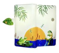 Shagwear Sunset Frogs Large Zipper Damen börse (cremefarben)
