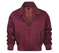Shah Traders Harrington Jacket, The Knightsbridge of London, Harrington Jacke Blouson English Jacket vintage Karofutter - Red Check lining from Inside - XS-4XL (Bordeauxrot, S)