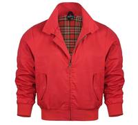 Shah Traders Harrington Jacket, The Knightsbridge of London, Harrington Jacke Blouson English Vinatge Jacket Karofutter - Red Check lining from Inside - XS-4XL (Rot, XXXXL)