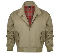 Shah Traders Harrington Jacket, The Knightsbridge of London, Harrington Jacket Blouson English Vinatge Jacket Karofutter - Red Check lining from Inside - XS-4XL (Beige, M)