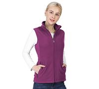 SHAIRMB Damen Weste Fleece Outdoor Fleeceweste Winter Warm Gefüttert Winddicht Ärmellos Jacke mit Reißverschlusstaschen,Lila,S