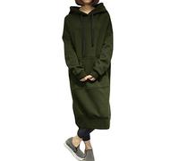 ShallGood Damen Stricken Strickkleid Langarmkleid Minikleid Kleider Cocktailkleider Frauen Rundhals Mode Kleid Hemdkleid Langarm Partykleid Abendkleider Armeegrün DE 38