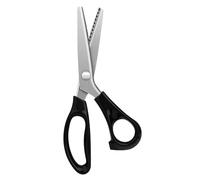 Shallho Zackenschere, Schneiderschere Stoffschere 23,5cm Zickzack Edelstahl Griff Schwarz, Schere Scharf zum Schneiden von Stoff, Kleidung, Textilien, Nähen, Papier, Basteln