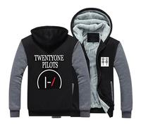 SHAMMA 2023 Herren Hoodies für 21 Piloten Winterjacken Fleecemäntel Pullover Sweatshirt mit Reißverschluss Warme Dicke Oberbekleidung Workout-Tops Lässige Pullover für Herren-B||S