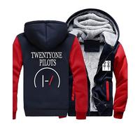 SHAMMA 2023 Herren Hoodies für 21 Piloten Winterjacken Fleecemäntel Pullover Sweatshirt mit Reißverschluss Warme Dicke Oberbekleidung Workout-Tops Lässige Pullover für Herren-C||XL
