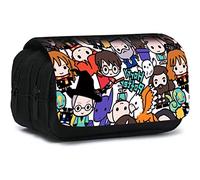 Shamoparty Magie Federmäppchen, Erweiterbar Mäppchen Teenager mit Großer Fächer, Federmäppchen Für Kinder Junge Studenten Erwachsene Federtasche,Süße Anime-Harry-Cover[Schwarz A]