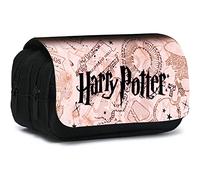 Shamoparty Magie Federmäppchen, Erweiterbar Mäppchen Teenager mit Großer Fächer, Federmäppchen Für Kinder Junge Studenten Erwachsene Federtasche,Süße Anime-Harry-Cover[Schwarz C ]