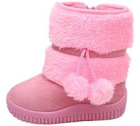 ShangSRS Neu Warme Schneeschuhe Mädchen Kinder Ball Hirschleder Winter Baby Baumwolle Schuhe Boot Stiefel (25 EU, Pink)