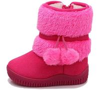 ShangSRS Neu Warme Schneeschuhe Mädchen Kinder Ball Hirschleder Winter Baby Baumwolle Schuhe Boot Stiefel (28 EU, Rose Rot)