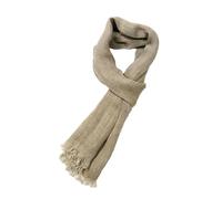 Shanlin Unisex-Schal aus 100 % Leinen, natürliche Farbe, für Damen und Herren, Natürlich, einfarbig, 190 x 70CM