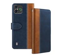 Shantime Leder Flip Hülle Kompatibel mit Doro Aurora A31 Case Mit Kartenhalter RFID-blockierend Magnetischer Ständer Schlanke Passform Geschäftsschutzhülle(Blau)