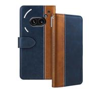Shantime Leder Flip Hülle Kompatibel mit Nothing Phone 2a Community Case Mit Kartenhalter RFID-blockierend Magnetischer Ständer Schlanke Passform Geschäftsschutzhülle(Blau)