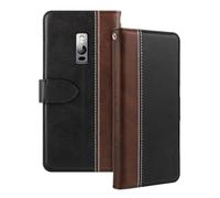 Shantime Leder Flip Hülle Kompatibel mit Oneplus 2 Case Mit Kartenhalter RFID-blockierend Magnetischer Ständer Schlanke Passform Geschäftsschutzhülle(Schwarz)