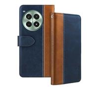 Shantime Leder Flip Hülle Kompatibel mit Oneplus Ace 3 Pro 5G Case Mit Kartenhalter RFID-blockierend Magnetischer Ständer Schlanke Passform Geschäftsschutzhülle(Blau)