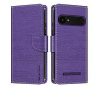 Shantime Leder Wallet Case Kompatibel mit Doro 8035, Farbige Klapphülle mit Kartenhalter, Magnetverschluss Vollschutz Hülle(Lila)