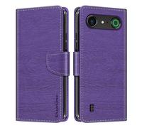 Shantime Leder Wallet Case Kompatibel mit Doro Aurora A10, Farbige Klapphülle mit Kartenhalter, Magnetverschluss Vollschutz Hülle(Lila)