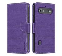 Shantime Leder Wallet Case Kompatibel mit Doro Leva L11, Farbige Klapphülle mit Kartenhalter, Magnetverschluss Vollschutz Hülle(Lila)