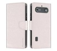 Shantime Leder Wallet Case Kompatibel mit Doro Leva X10, Farbige Klapphülle mit Kartenhalter, Magnetverschluss Vollschutz Hülle(Weiß)