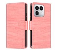 Shantime Leder Wallet Case Kompatibel mit Oppo Realme Neo 8 5G RMX8899, Farbige Klapphülle mit Kartenhalter, Magnetverschluss Vollschutz Hülle(Rosa)