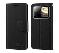 Shantime Oxford Stoff Flip Wallet Hülle Kompatibel mit BLU Bold N4 5G, Robuste Magnetische Hülle mit Kartenfächern und Standfunktion(Schwarz)