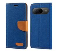Shantime Oxford Stoff Flip Wallet Hülle Kompatibel mit Doogee B10, Robuste Magnetische Hülle mit Kartenfächern und Standfunktion(Blau)