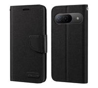Shantime Oxford Stoff Flip Wallet Hülle Kompatibel mit Doogee B10, Robuste Magnetische Hülle mit Kartenfächern und Standfunktion(Schwarz)