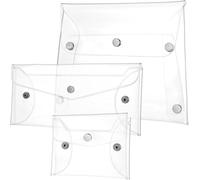 Shaorangrang Mit Druckknopf, transparente Tasche in verschiedenen Größen, Aufbewahrungstasche, wasserdicht, tragbar, Lippenstift-Transporttasche für Reise, beige, 22 Stk