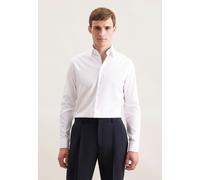 Businesshemd SEIDENSTICKER "Schwarze Rose", Herren, Gr. XXL (45), normale Ärmellängen, weiß, 100% Baumwolle, unifarben, tailored fit, Langarm 2-Knopf-Manschette, Hemden, Shaped 1/1 Covered-Button-Down
