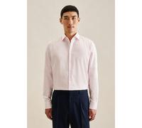 Businesshemd SEIDENSTICKER "Schwarze Rose", Herren, Gr. M39, normale Ärmellängen, rosa (rosé), 100% Baumwolle, gestreift, tailored fit, 2-Knopf-Manschette, Hemden, Shaped 1/1 Kentkragen Gestreift (471