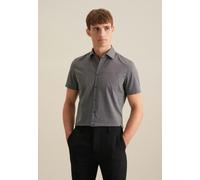 Seidensticker Kurzarmhemd Herren Slim Fit – Baumwolle, Grau – Größe 39