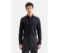 Businesshemd SEIDENSTICKER "Schwarze Rose", Herren, Gr. XXL (46), normale Ärmellängen, schwarz, 100% Baumwolle, unifarben, tailored fit, 2-Knopf-Manschette, Hemden, Shaped 1/1 Kentkragen Uni (14966324