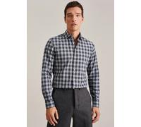 Shaped Flanellhemd Karo Grau 43 (01.842050-0031-43)