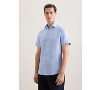 Shaped Leinenhemd Uni Blau 37 (01.850123-0012-37)