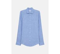Shaped Leinenhemd Uni Blau 45 (01.252840-0013-45)