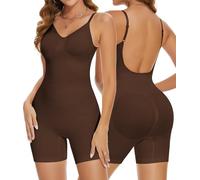SHAPERIN Bodysuits Figurformender Shapewear Damen Rückenfrei Body Shaper Bauchweg Formend Miederbody Tummy Control Shape Up Full Body Women Braun S