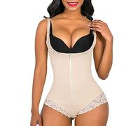 SHAPERX Shapewear Bauchweg Body Shaper Figurformender Formende Fajas Colombianas Shaping Bodysuit, UK-SZ7200-Beige-4XL