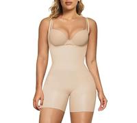 SHAPERX Shapewear Damen Body Figurformende Bodywäsche Miederbody Stark Formend Shaping Bodysuit, UK-SZ5258-2-Beige-2XL/3XL