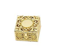 ShapeW Rosenkranz-Perlen-Box, Halskette, Metall, christlicher, katholischer, religiöser Schmuckkoffer, Aufbewahrung, Organizer, Geschenk, goldene Rosenkranz-Halskette für Herren