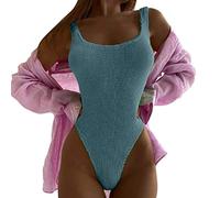 Shaping Badeanzug Damen Bauchweg mit Cups, Sexy Badeanzüge für Frauen Hoher Beinausschnitt Einteilige Bademode U Ausschnitt Monokini Strandmode Swimsuit Schwimmanzug