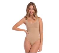 Shaping-Body MAGIC BODYFASHION "Slim Body", Damen, Gr. S, N-Gr, braun (cappuccino), Obermaterial: 92% Polyamid, 8% Elasthan, körpernah, tiefer Rundhals, Bodys, glatte, nahtlose Verarbeitung für einen