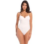 Shaping-Body MAGIC BODYFASHION "Soft Thong Body", Damen, Gr. XL, N-Gr, weiß, Stoff, Obermaterial: 80% Baumwolle, 11% Polyamid, 9% Elasthan, unifarben, eng, V-Ausschnitt, Bodys, schmale, verstellbare T