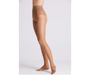 Shaping-Strumpfhose YSABEL MORA "SHAPING TIGHTS BASIC COLLECTION", Damen, Gr. L, braun (bronze), Obermaterial: 85% Polyamid, 15% Elasthan, unifarben, Strumpfhosen, mit Spitzenhöschen-Optik, Shaping-Ef