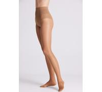 Shaping-Strumpfhose YSABEL MORA "SHAPING TIGHTS BASIC COLLECTION", Damen, Gr. M, braun (bronze), Obermaterial: 85% Polyamid, 15% Elasthan, unifarben, Strumpfhosen, mit Spitzenhöschen-Optik, Shaping-Ef