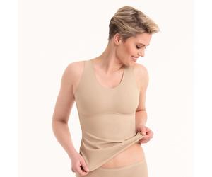 Shapinghemd ANITA SINCE 1886 "Essential", Damen, Gr. M, N-Gr, beige (desert), Obermaterial: 50% Elasthan, 50% Polyamid, Rundhals, Unterhemden, nahtlose Verarbeitung, herausnehmbare Schale, figurformen